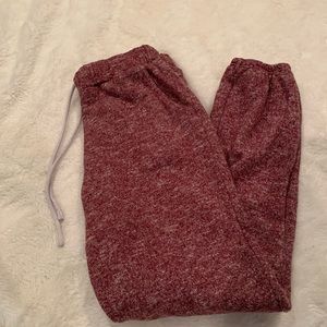 Maroon joggers with drawstring